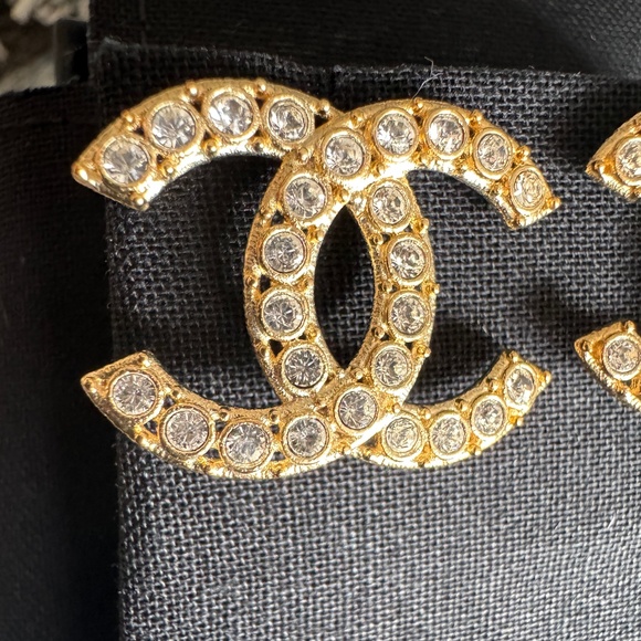 Chanel gold earrings with crystals - Picture 3 of 5